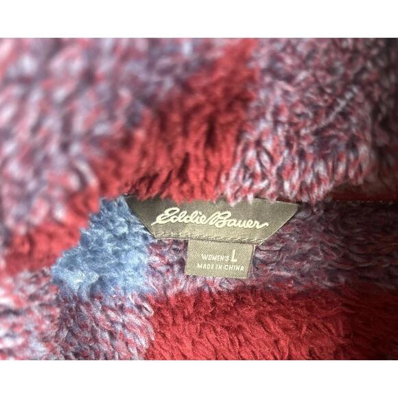 Eddie Bauer Ultra-Plush Fuzzy Fleece 1/4 Zip Pullover Women’s Large Super Soft - Picture 6 of 6